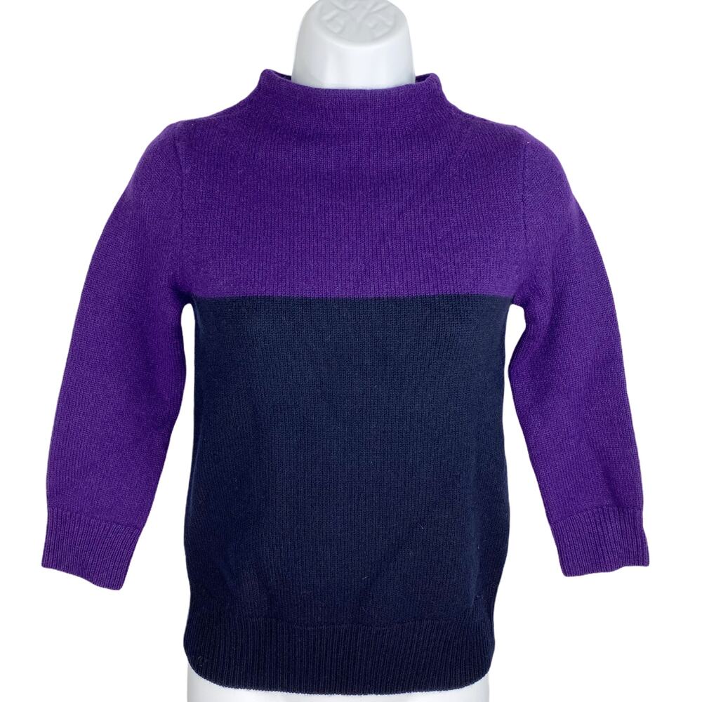 J.Crew Merino Wool Sweater Purple Black XXS